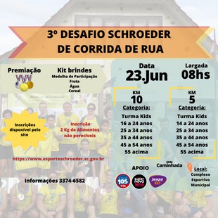 3º  DESAFIO CORRIDA DE RUA MUNICÍPIO DE SCHROEDER